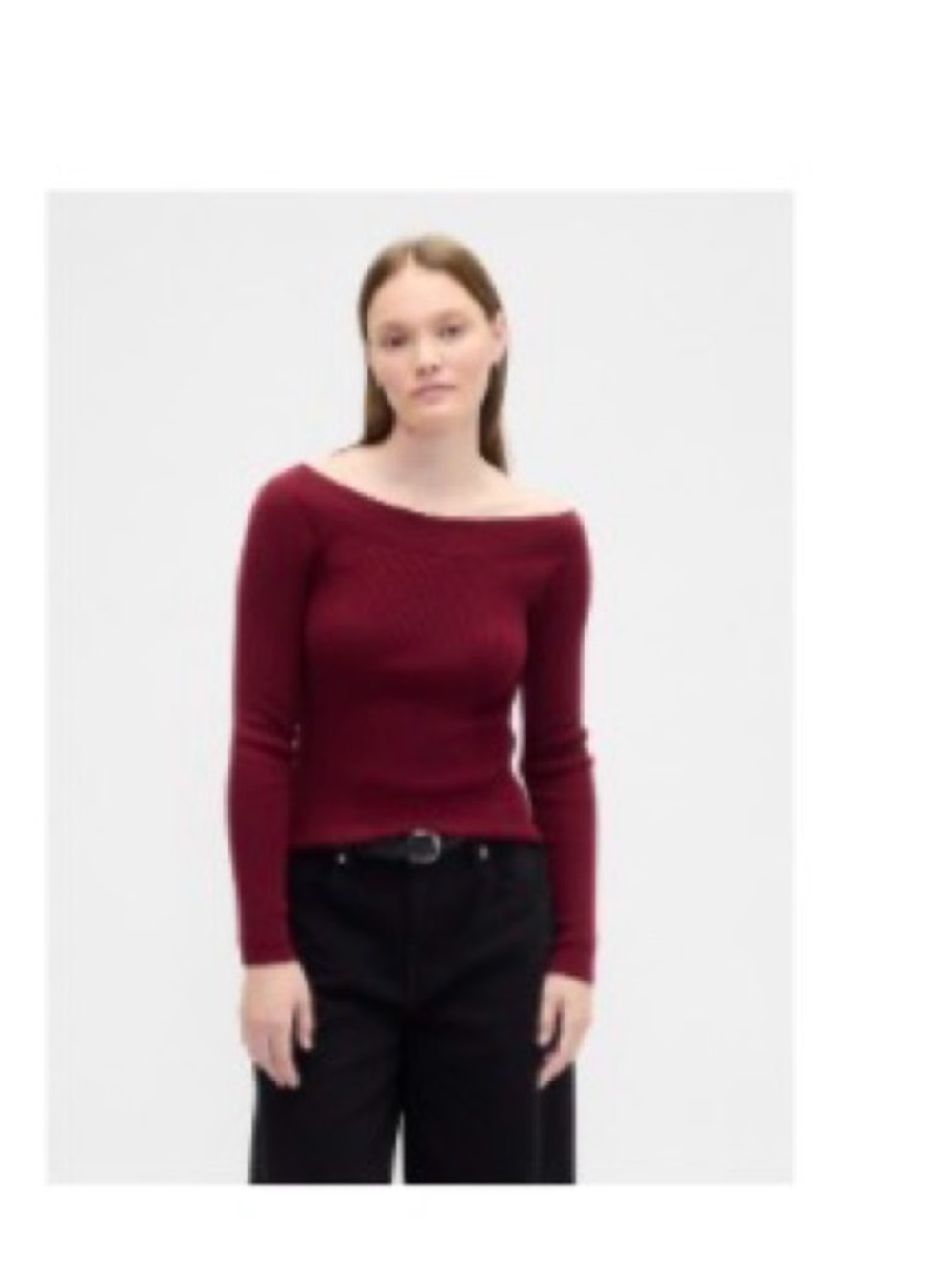 GAP Ribbed Off-Shoulder Sweater